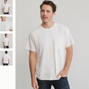NWT Jenni Kayne Men’s 100% Cotton Vintage Ivory Minimalist Pocket Tee Size Small